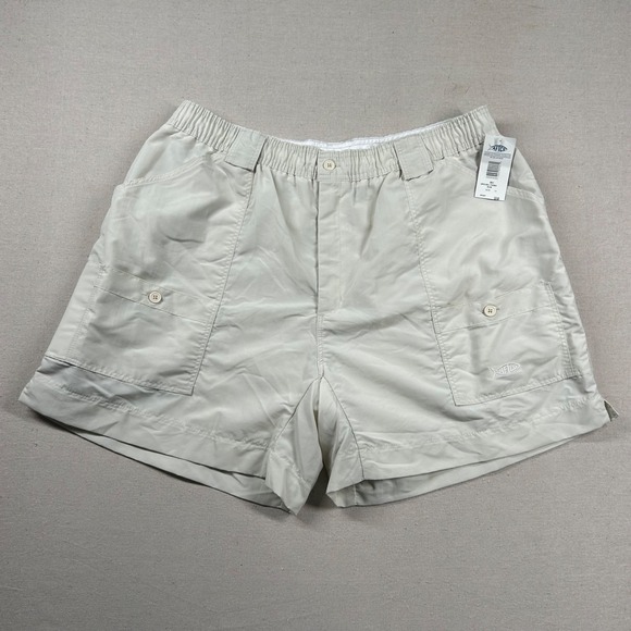 Vintage Aftco Shorts Mens 42 Fishing Nylon 6" High Rise Pockets Elastic Waist - Picture 1 of 11